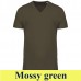 Kariban Men's Organic 376 V nyakú 155 g-os pamut póló KA376 mossy green