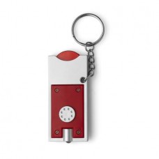 Kulcstartó érmetartóval, LED lámpa, piros \M-198708\
